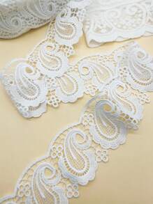 185cm服飾配件裝飾性花邊,適用於正式裙、晚禮服和袖口diy - 白色 - 查看 2