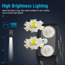 V10 Small Powerful Pocket Flashlight With 365nm UV Black Light - Super Bright 1000 LM, USB C Rechargeable LED Keychain Flash Light With COB Side Light, Magnet Buzzer- 12 Modes, IPX - Black - View 3