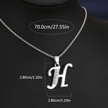 1 Stück Bestseller 26 Englische Buchstaben Halskette, modischer Kristall-Zirkonia Buchstaben Anhänger Halskette, Titan-Stahl Schlüsselbein-Kette für Geburtstag, Feiertag Geschenk, Unisex, Größe 60cm/70cm, großer Buchstaben-Halskette für Herren/Damen/Paare, Alltagsmode