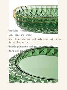 1pc Premium Fruit Plate, Household Living Room Coffee Table Fruit Tray, 2023 New High-Grade Fruit Bowl With Highly Attractive, Snack Set - Transparent Green - View 4