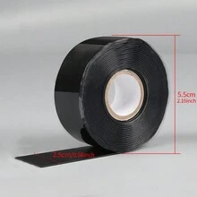 1 Roll 3 Meters Self-Adhesive Waterproof Tape, High Elasticity, Non-Breakable, Suitable For Heating Pipes, Hot Water Pipes, Cast Iron Pipes And Other Pipelines Without Water Shutoff Leakage, Strong Pressure Resistance, Silicone Rubber Material Can Self-Adhere And Self-Fuse, With Strong Insulation, Waterproofing, High Elasticity And Extensibility