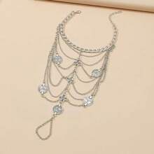 1入組女士康托馬洛海灘金屬設計多層流蘇鏈連指環和腳鏈 - 幾何腳鍊 - 查看 3