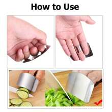1pc Stainless Steel Finger Protector. Kitchen Metal Finger Guard Cutting Protection - Silver - View 2