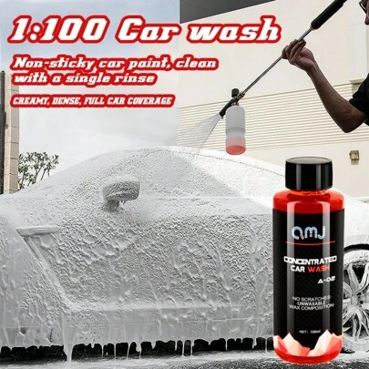 100ml Super Concentrated Car Wash Shampoo, Auto Beauty Cleaning & Glossing Foam Detergent For Quick Dirt Removal