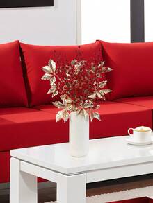 1PC Simulation Holly Fruit Maple Leaf Decorative Plants New Year Spring Festival Family Restaurant Table Festive Party DIY Vase Filling Plant Decoration - Multicolor - View 11