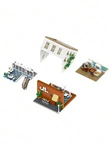 Modelo De Café Al Revés, Bloques De Construcción Modulares, Juguetes De Ladrillo, 1 Juego/3118 Uds. - Multicolor - Ver 3