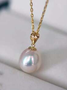 1 chiếc dây chuyền mặt ngọc trai tự nhiên hình giọt nước mạ vàng S925 cao cấp, kích thước 7-9mm, thích hợp cho đám cưới, phù dâu, tiệc tùng, đeo hàng ngày, thiết kế thời trang và quyến rũ. - mặt dây chuyền - Xem 2