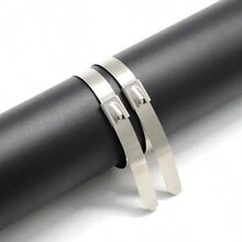 10入組不鏽鋼電纜扎帶- 304球鎖拉環扎帶,自鎖扣12英寸長,適用於室內,室外和海洋環境（耐高溫） - 銀色 - 查看 5