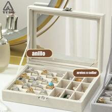 YUDA Jewelry Box, Exquisite And High-End Earring Storage Box, Earrings, Rings, Necklaces And Anti-Rust Jewelry Boxes - Beige - View 1