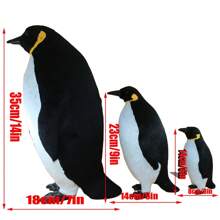 Bonito Y Realista Animal De Peluche Pingüino - Blanco y Negro - Ver 2