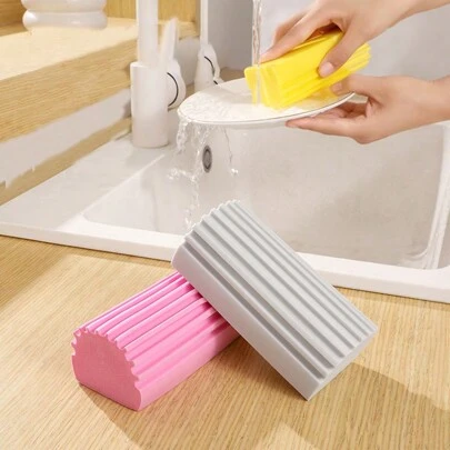 1/2/3/5pcs Multi-Functional High-Density Super Absorbent Sponge Block, Suitable For Kitchen Non-Stick Oil Cleaning, Car Cleaning, Mirror Water Stain Cleaning, Desktop Washing, And Basin Cleaning,Kitchen,Bathroom,Home,Household Supplies