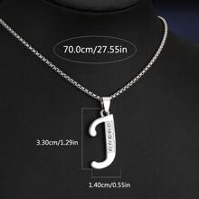 1 Stück Bestseller 26 Englische Buchstaben Halskette, modischer Kristall-Zirkonia Buchstaben Anhänger Halskette, Titan-Stahl Schlüsselbein-Kette für Geburtstag, Feiertag Geschenk, Unisex, Größe 60cm/70cm, großer Buchstaben-Halskette für Herren/Damen/Paare, Alltagsmode