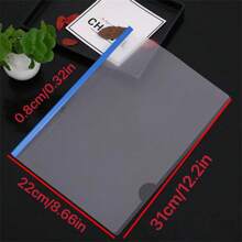 1pc A4 Size Telescopic Handle Clip Folder, Blue - Blue - View 3