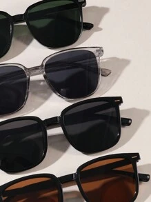 4pcs Square Rivets Unisex Casual Outdoor Driving Fashion Glasses, Suitable For Daily Use Beach Accessories Glasses Shades For Summer Beach Vacation,Outdoor,Travel - Multicolor - View 3