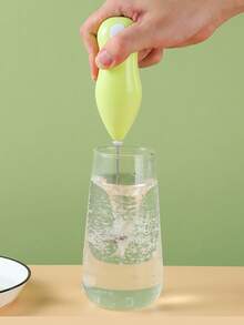 1pc Macaron Color Detachable Portable Milk Frother, Battery Operated - Blue - View 5