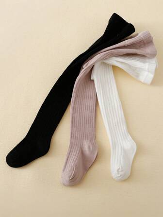 3雙亮條紋童襪,適用於春秋季節