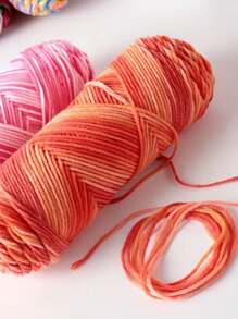 2入組亞克力紗暈染5股染色奶油嬰兒毛衣自織圍巾針織毛球中厚針織毯手工DIY編織毛線材料袋，適用於手工編織DIY帽子、圍巾、外套，重約200克 - 03 Colorful Flowers - 查看 6