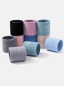 10 piezas Goma de pelo unicolor - Multicolor - Ver 5