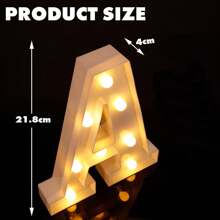 LED跑馬燈發光字母燈，26個字母發光燈，電池供電的LED字母燈，適用於夜間照明、萬聖節、婚禮、生日、派對、聖誕節或居家裝飾（暖白色） - 21.8cm - 查看 2