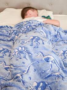 Couverture Nocturne En Flanelle, Design De Fossiles De Dinosaures. Convient Pour Un Cadeau D'anniversaire, Une Serviette De Plage, Une Saison De Remise Des Diplômes.