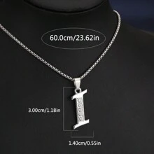 1 Stück Bestseller 26 Englische Buchstaben Halskette, modischer Kristall-Zirkonia Buchstaben Anhänger Halskette, Titan-Stahl Schlüsselbein-Kette für Geburtstag, Feiertag Geschenk, Unisex, Größe 60cm/70cm, großer Buchstaben-Halskette für Herren/Damen/Paare, Alltagsmode
