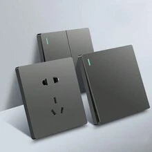 1pc 86-Type Gray Socket Panel, 16a, Household Multi-Holes Concealed Installation - Grey - View 6