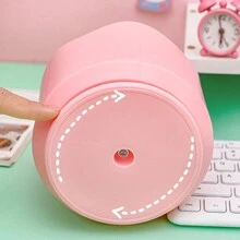 1pc Simple & Large Capacity Rotating Pen Holder & Makeup Organizer With Multiple Compartments For Office & Students' Stationery & Desktop Storage - Green - View 4