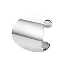 1pc European And American Style Polished Metal Ear Clip, Unisex Punk Geometric Wide Ear Cuff, No Piercing Needed - Smooth Ear Cuff - View 8