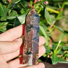 1 Miếng 120g Tự nhiên Đá thạch lựu Thạch anh Tòa tháp Cây đũa phép Lục giác Điểm Đối với Thiền Đồ trang trí Nhà  Đồ trang trí Mẫu vật khoáng sản Pha lê Chữa bệnh Tim Đá quý Qủa tặng Đối với Sư Tử , Chòm sao Xử Nữ , Ma Kết , Bảo Bình - 120g - Xem 6