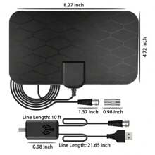 TV Antenna Amplified HD Digital TV Indoor Antenna Support 4K 300 Miles Range Digital Antenna For HDTV Free View Channels - Universal - View 1