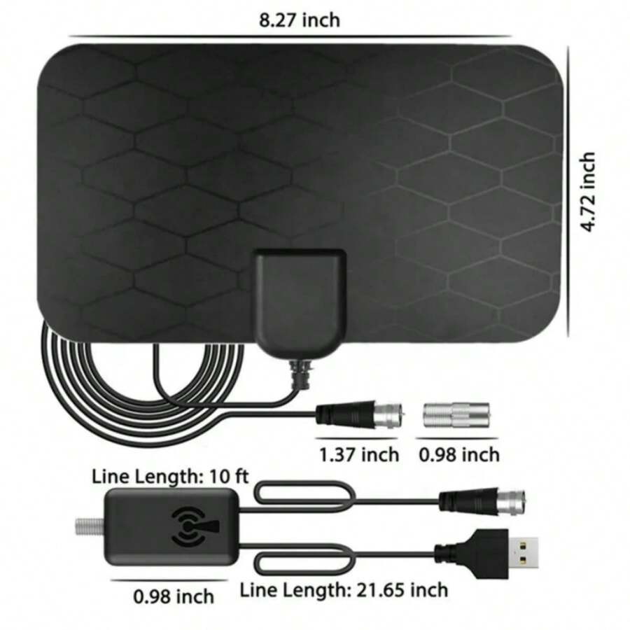 TV Antenna Amplified HD Digital TV Indoor Antenna Support 4K 300 Miles Range Digital Antenna For HDTV Free View Channels - Universal - View 1