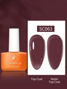 Tonitu g. 1瓶7ml果凍凝膠指甲油,持久,快速干燥,可浸泡,可用於led/uv光線,透明凝膠指甲油,指甲美甲設計,每天美甲diy女性禮物 - 中紫紅色 - 查看 1