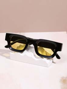 1 件裝時尚女式幾何圖案眼鏡,顯小臉和性格,多種顏色可供選擇,適合日常佩戴 - 彩色 - 查看 2