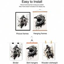 Juego De 3 Carteles Creativos De Graffiti Para Motocicleta, Impresión En Lienzo, Minimalista, Motocross, Moto De Cross, Pintura Para Dormitorio, Dormitorio, Decoración Moderna Del Hogar, Sin Marco