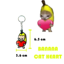 Llavero Banana Cat Heart Meme Gato Plátano Corazón - Amarillo - Ver 2