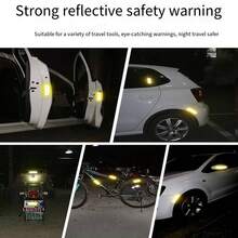10入組汽車和電動車用反光貼紙,夜間防水防撞安全警示貼紙,暗夜發光 - 綠色 - 查看 5