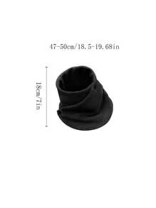 1 件冬季毛絨圍脖帶紐帶扣純色時尚保暖圍脖防風圍巾男士戶外騎行運動經典紐帶毛絨圍脖厚軟保暖無彈性頸套秋冬男女通用防寒裝飾圍巾純色抓絨冬季圍巾帶羈扣,加厚頸部保暖多功能圍巾 - 黑色 - 查看 4