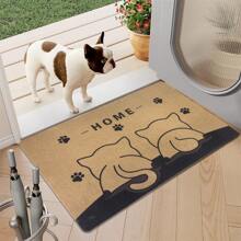 1pc Household Coconut Fiber Entryway Door Mat, Large & Non-Slip, Dustproof & Outdoor Entrance Rug - Multicolor - View 1