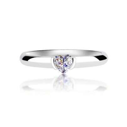1 pièce Bague de fiançailles en Moissanite de 0,3 carat, forme de cœur, couleur D, clarté VVS1, en argent sterling 925, bague de mariage d'engagement éternel cadeau