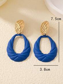 1pair Fashionable High-End Retro Style Long Earrings With Unique Design, Suitable For Women's Dating, Parties, Daily Wear - Green - View 2