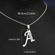 1 Stück Bestseller 26 Englische Buchstaben Halskette, modischer Kristall-Zirkonia Buchstaben Anhänger Halskette, Titan-Stahl Schlüsselbein-Kette für Geburtstag, Feiertag Geschenk, Unisex, Größe 60cm/70cm, großer Buchstaben-Halskette für Herren/Damen/Paare, Alltagsmode