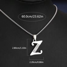 1 Stück Bestseller 26 Englische Buchstaben Halskette, modischer Kristall-Zirkonia Buchstaben Anhänger Halskette, Titan-Stahl Schlüsselbein-Kette für Geburtstag, Feiertag Geschenk, Unisex, Größe 60cm/70cm, großer Buchstaben-Halskette für Herren/Damen/Paare, Alltagsmode
