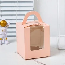 10pcs, Cupcake Boxes, Individual Cupcake Box Stand Containers With Windows And Handles, Bulk Bread Pastry Muffin Packaging Box, Gift Packaging Box - Gift Box (10 Pieces) - View 6