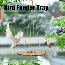外掛式餵鳥器鋁合金托盤鳥浴平台餵鳥器碗用於吸引野鳥,餵鳥器托盤,鋁合金碗懸掛式種子平台可拆卸花園 - 黃色 - 查看 8