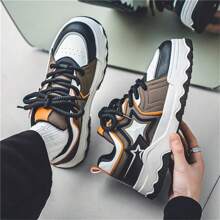 1pair New Men's Casual Shoes Fashionable Skate Shoes Sports Shoes For Students - Brown - View 2