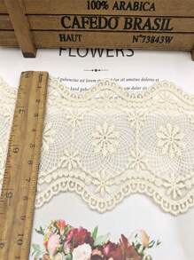 1 iarda di pizzo vintage intagliato bianco in puro filo di solubile in acqua per ricamo, decorazione, nastrino di tessuto per cucito fai da te
