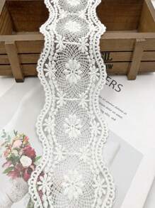 1 iarda di pizzo vintage intagliato bianco in puro filo di solubile in acqua per ricamo, decorazione, nastrino di tessuto per cucito fai da te