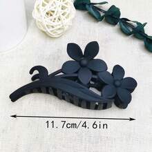 1入新款極簡主義花卉設計女士髮夾,啞面紋理,適用於日常使用 - 彩色 - 查看 8