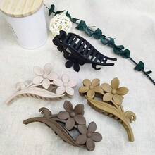 1入新款極簡主義花卉設計女士髮夾,啞面紋理,適用於日常使用 - 彩色 - 查看 3