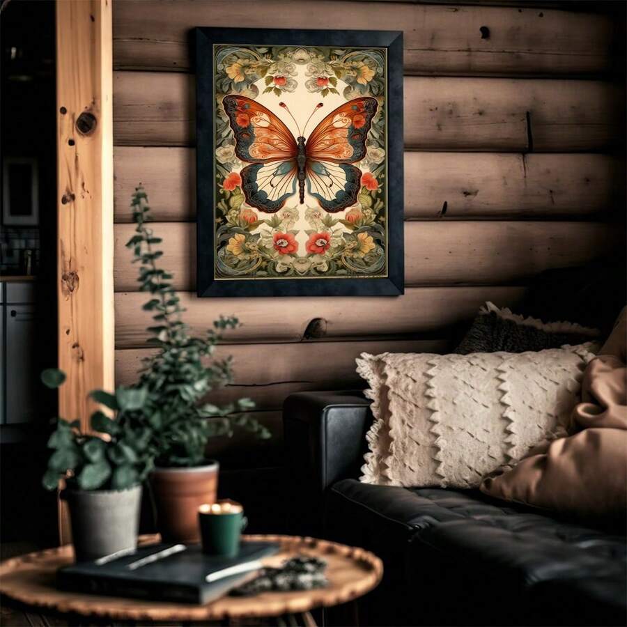 Butterfly Wall Art 3 Piece Print Set, Vintage Museum Exhibition Art